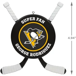 NHL Pittsburgh Penguins® Hockey Personalized Ornament, Custom Text