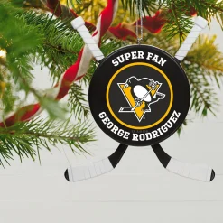 NHL Pittsburgh Penguins® Hockey Personalized Ornament, Custom Text