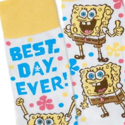 Nickelodeon SpongeBob SquarePants Best Day Ever Novelty Crew Socks
