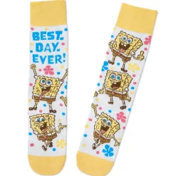 Nickelodeon SpongeBob SquarePants Best Day Ever Novelty Crew Socks