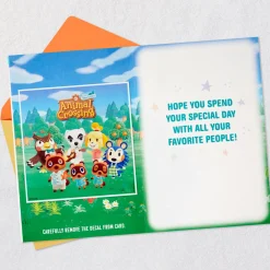 Nintendo Animal Crossing™ New Horizons Special Day Birthday Card for Kids With Decal