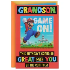 Nintendo Super Mario™ Game On! Lenticular Birthday Card for Kids