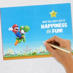 Nintendo Super Mario™ Game On! Lenticular Birthday Card for Kids