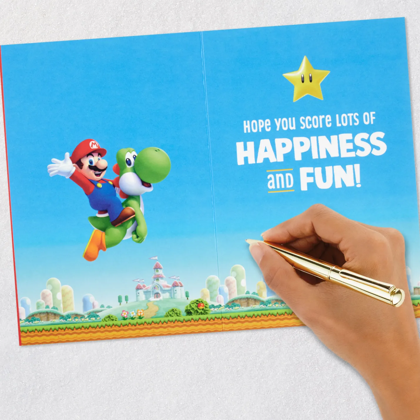 Nintendo Super Mario™ Game On! Lenticular Birthday Card for Kids
