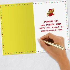 Nintendo Super Mario™ Power Up and Party On Birthday Card for Kids