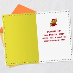 Nintendo Super Mario™ Power Up and Party On Birthday Card for Kids