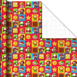 Nintendo Super Mario™ Bright Icons 3-Pack Assortment Wrapping Paper Roll Bundle, 60 sq. ft. total