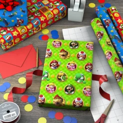 Nintendo Super Mario™ Bright Icons 3-Pack Assortment Wrapping Paper Roll Bundle, 60 sq. ft. total