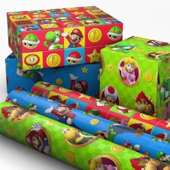 Nintendo Super Mario™ Bright Icons 3-Pack Assortment Wrapping Paper Roll Bundle, 60 sq. ft. total