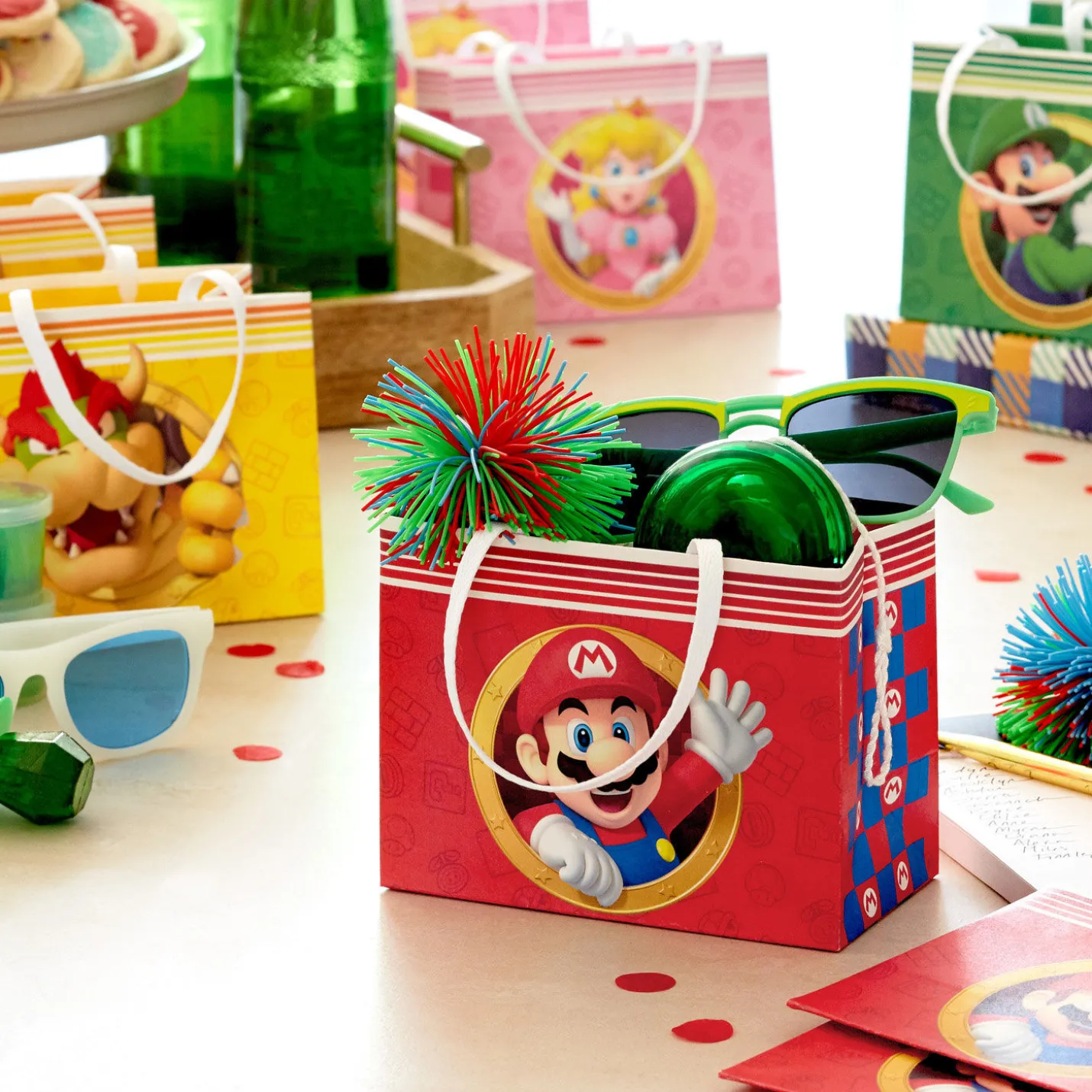 4" Nintendo Super Mario™ Friends Mini Horizontal Gift Bag Bundle, Set of 18