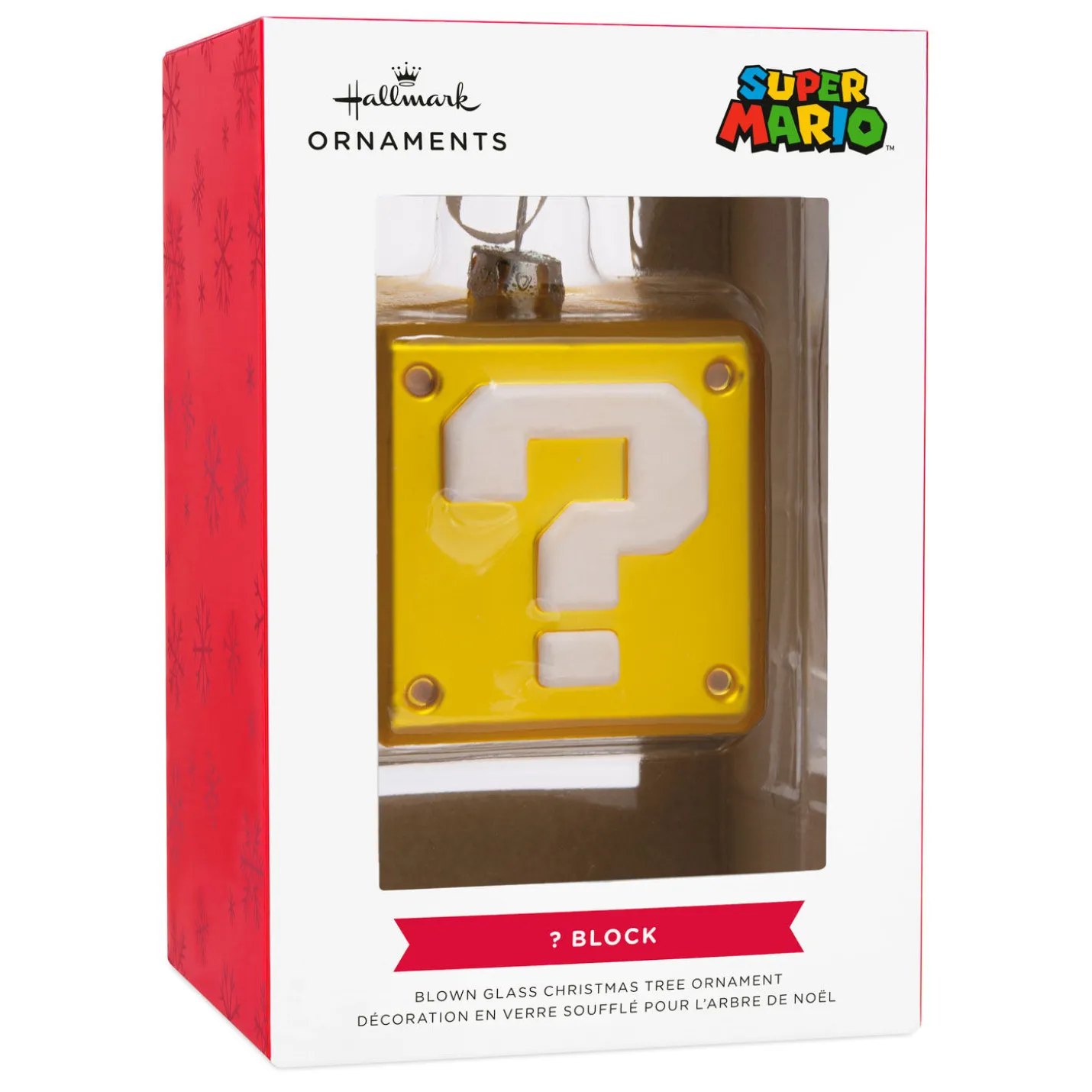 Nintendo Super Mario™ Question Block Blown Glass Hallmark Ornament