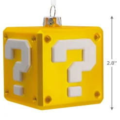 Nintendo Super Mario™ Question Block Blown Glass Hallmark Ornament