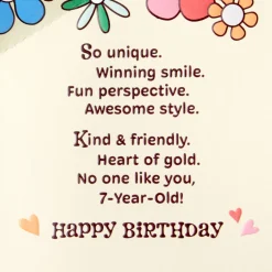 No One Like You Pop-Up 7th Birthday Card With Stickers