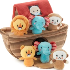 Noah's Ark and Animals Plush Playset, 7 Pieces