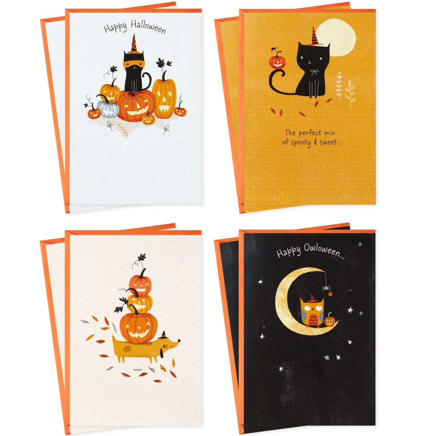 Nostalgic Critters Assorted Halloween Cards, Pack of 8