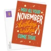 November Wishes Custom Birthday Card