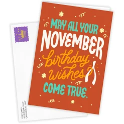 November Wishes Custom Birthday Card