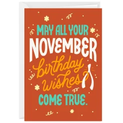November Wishes Custom Birthday Card