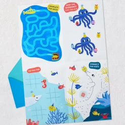 Oceans of Fun Birthday Card for Kids with Activity Page