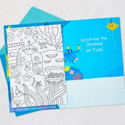 Oceans of Fun Birthday Card for Kids with Activity Page