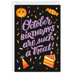 October Is a Treat Custom Birthday Card