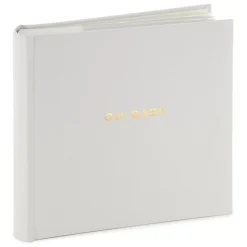 Oh Baby Gray Linen Textured Photo Album