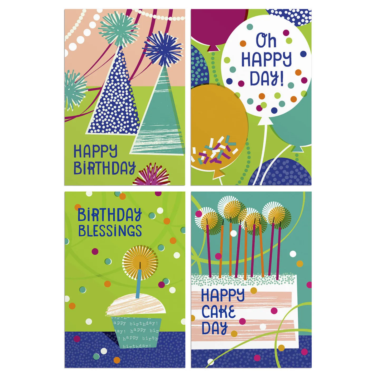 Oh Happy Day Assorted Religious Birthday Cards, Box of 12