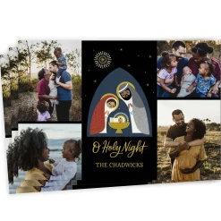 O Holy Night Flat Christmas Photo Card