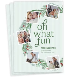 Oh What Fun Photo Collage Flat Holiday Photo Card