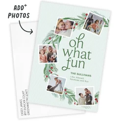 Oh What Fun Photo Collage Flat Holiday Photo Card