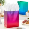 13" Ombré Metallic 3-Pack Large Gift Bags Assortment