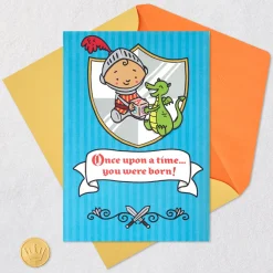 Once Upon a Time Birthday Card for Boy With Activity Sheet