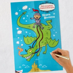 Once Upon a Time Birthday Card for Boy With Activity Sheet
