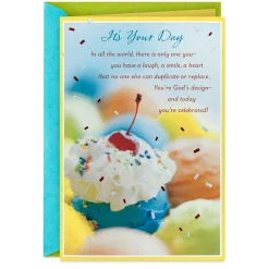 Only One You Ice Cream Scoops Religious Birthday Card