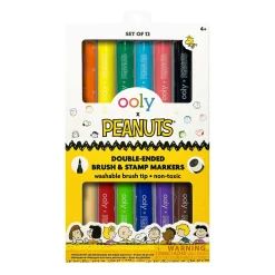 Ooly Peanuts Double-Ended Brush and Stamp Markers, 12-count