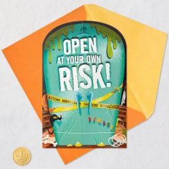 Open at Your Own Risk Funny Pop-Up Halloween Card With Sound
