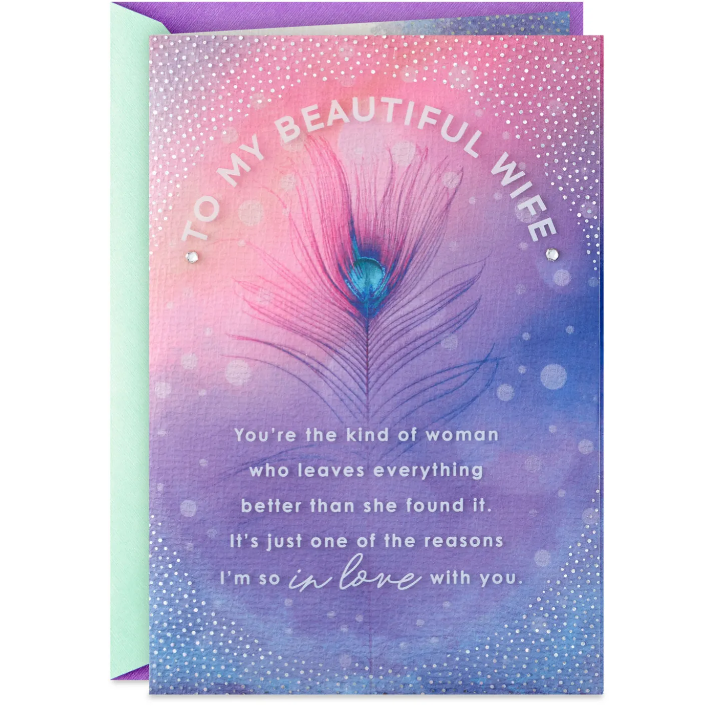 Open Mind, Positive Soul and Kind Heart Birthday Card for Wife