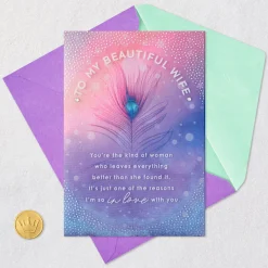 Open Mind, Positive Soul and Kind Heart Birthday Card for Wife