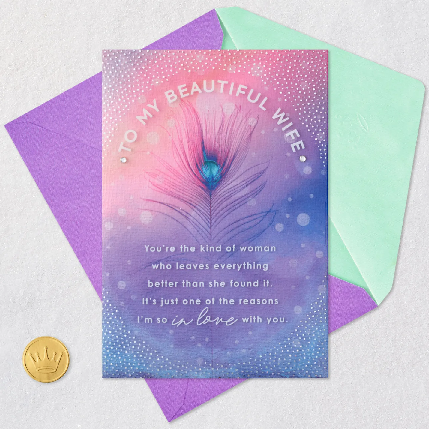 Open Mind, Positive Soul and Kind Heart Birthday Card for Wife
