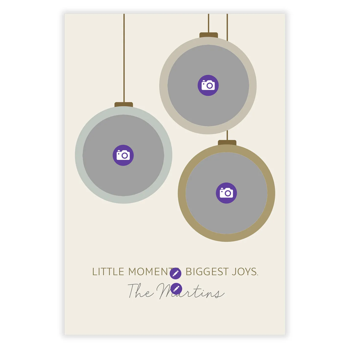 Ornaments Flat Christmas Photo Card