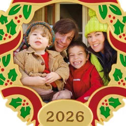 Our Family Christmas 2026 Metal Personalized Ornament, Custom Photo