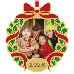 Our Family Christmas 2026 Metal Personalized Ornament, Custom Photo
