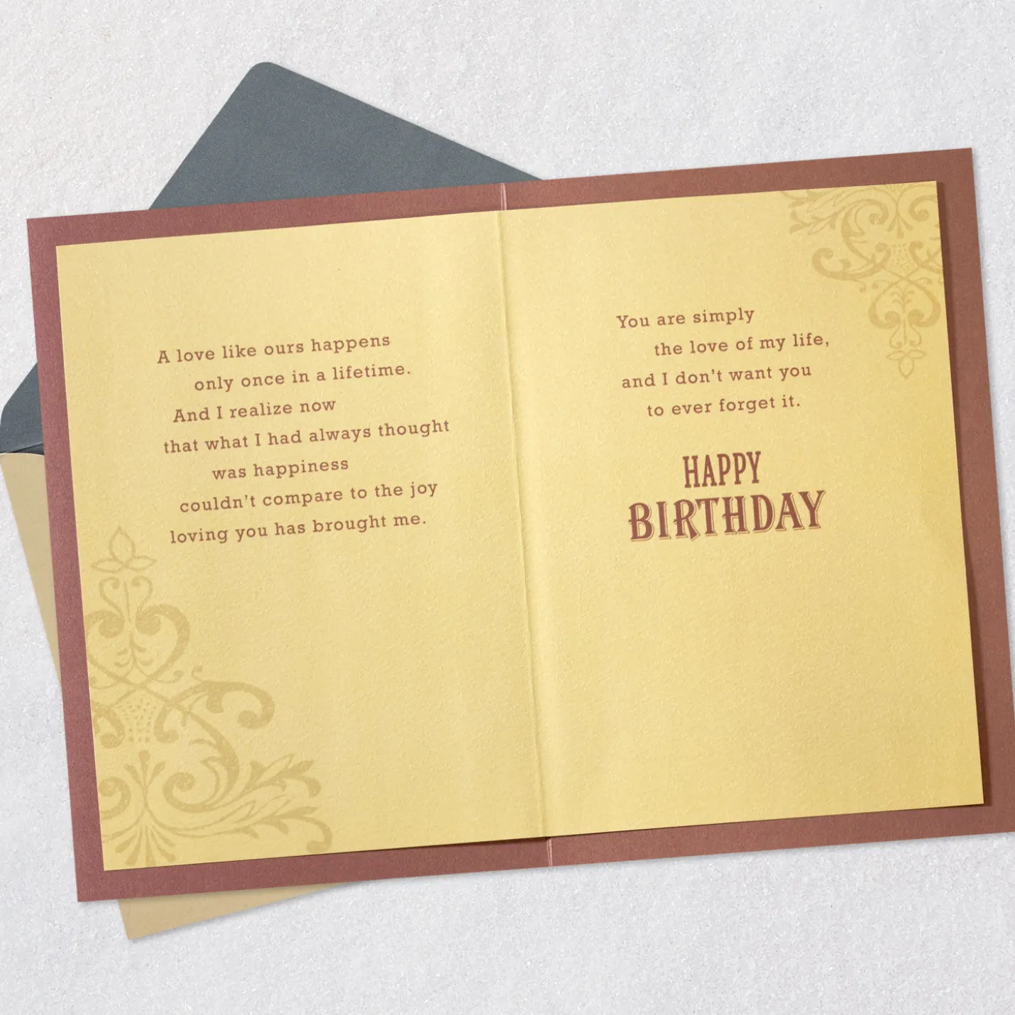 Our Love Is Once in a Lifetime Romantic Birthday Card