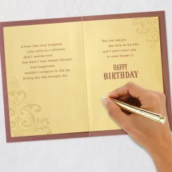 Our Love Is Once in a Lifetime Romantic Birthday Card