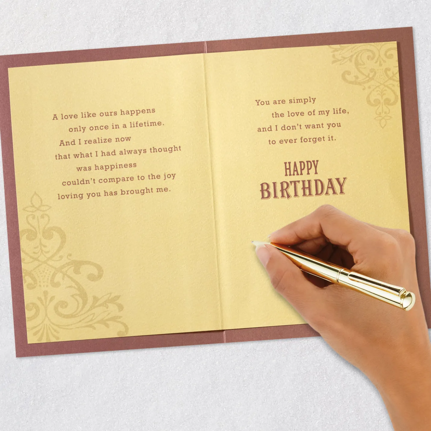 Our Love Is Once in a Lifetime Romantic Birthday Card