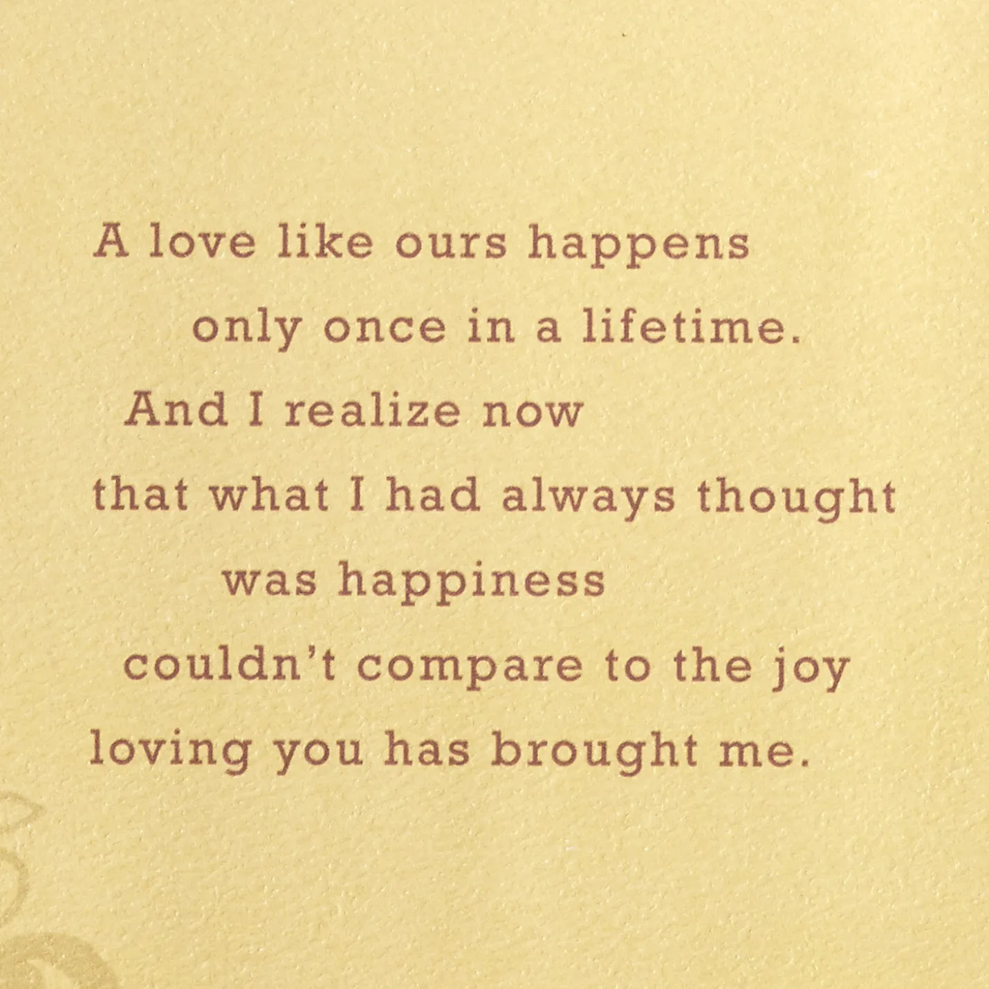 Our Love Is Once in a Lifetime Romantic Birthday Card