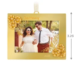 Our Wedding 2025 Metal Personalized Ornament, Custom Photo