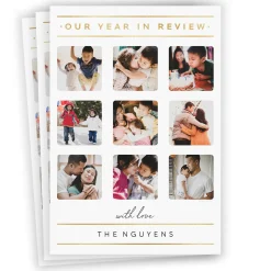 Our Year in Review Collage Flat Holiday Photo Card