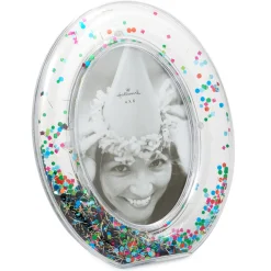 Oval Confetti-Filled Picture Frame, 4x6