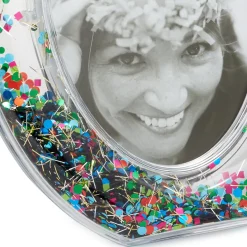Oval Confetti-Filled Picture Frame, 4x6